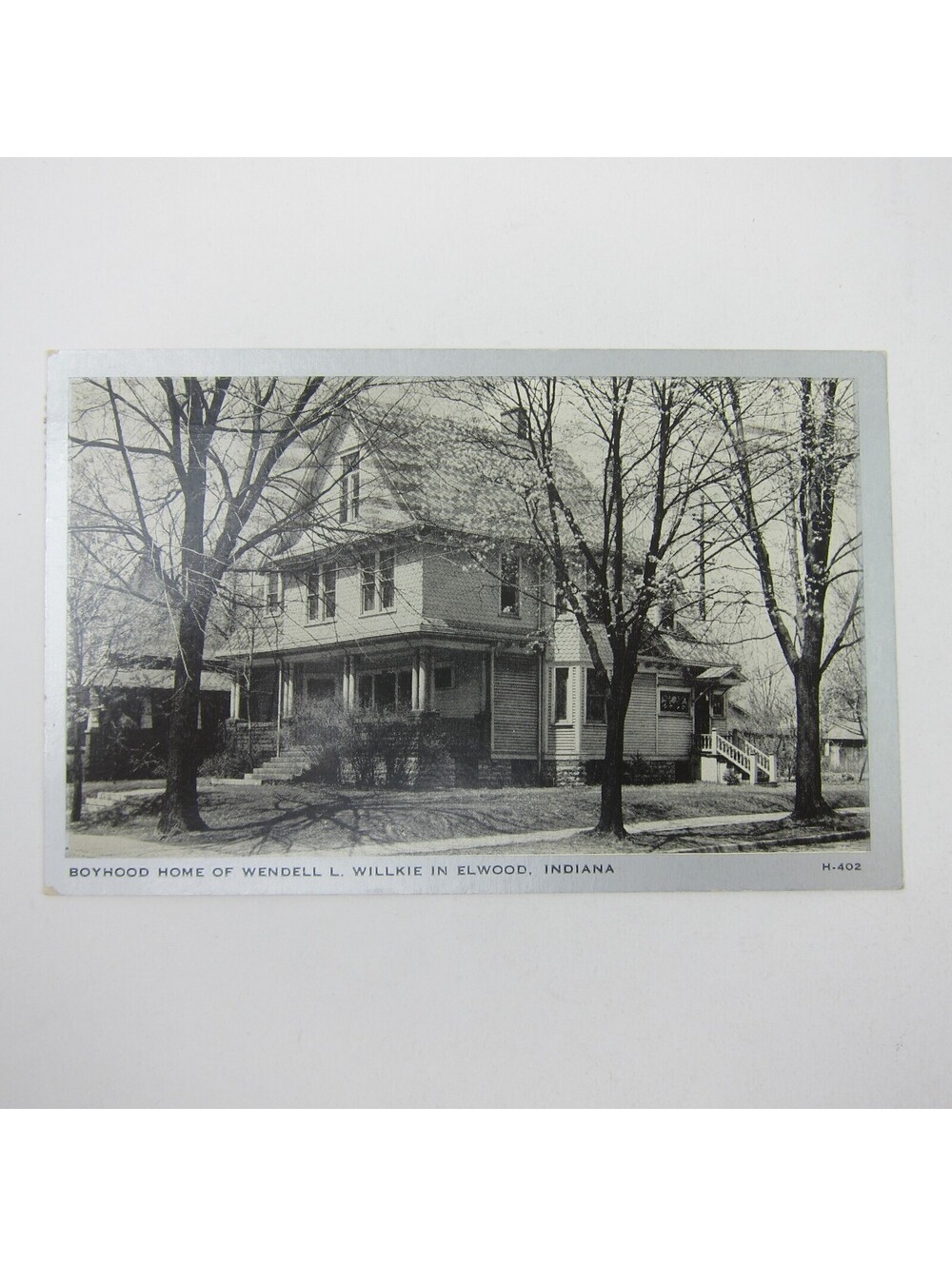 Postcard Elwood Indiana Boyhood Home Wendell Willkie Prez Candidate Vintage 1940